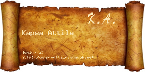 Kapsa Attila névjegykártya